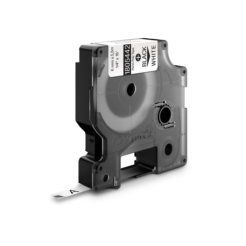 DYMO TRAKA INDUSTRIJSKA POLIESTER 6MM CRNA/BELA