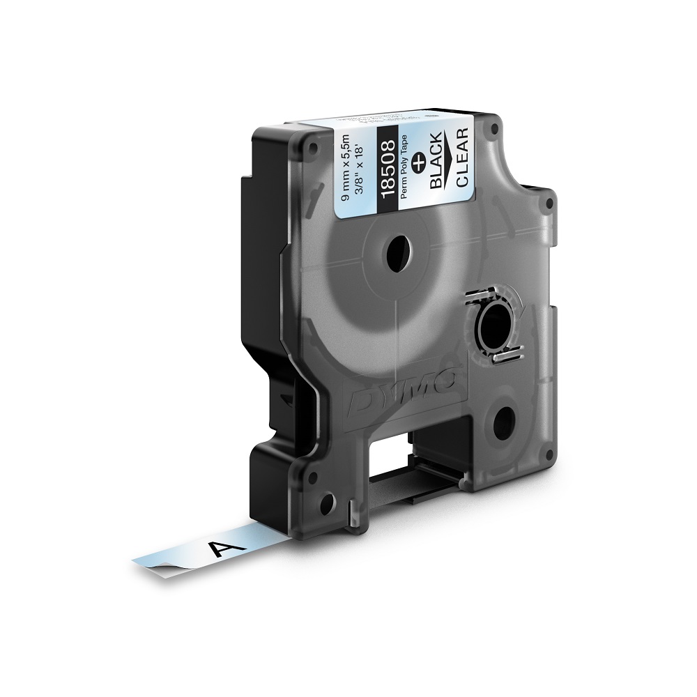 DYMO TRAKA INDUSTRIJSKA POLIESTER 9MM CRNA/PROVIDNA