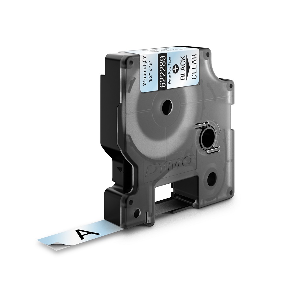 DYMO TRAKA INDUSTRIJSKA POLIESTER 12MM CRNA/PROVIDNA