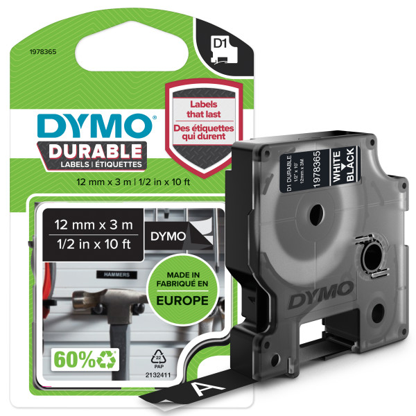 DYMO TRAKA DURABLE 12MM x 5.5M CRNA/BELA - Slika 17