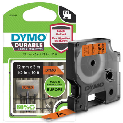 DYMO TRAKA DURABLE 12MM x 3M BELA/ORANŽ - DY78367