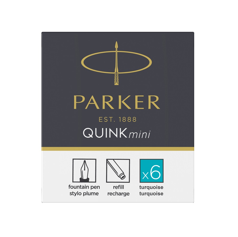PARKER Patrone za nalivpero Royal Quink Tirquise Mini - Slika 3