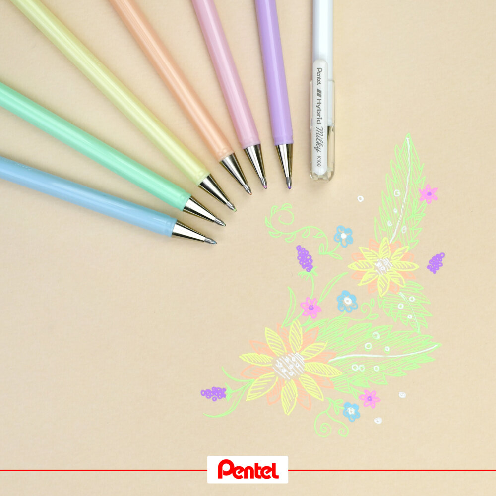 PENTEL Hemijska olovka K-108 PASTEL MILKY 0.8mm - Slika 5