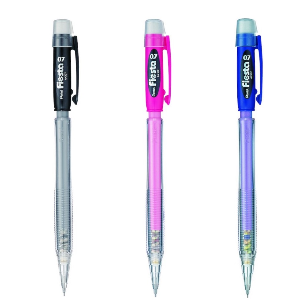 Pentel Fiesta porte‑mine 0,5 mm corps bleu - lot de 12 avec 2 mines HB Hi‑Polymer - Beaux-Arts et Loisirs créatifs