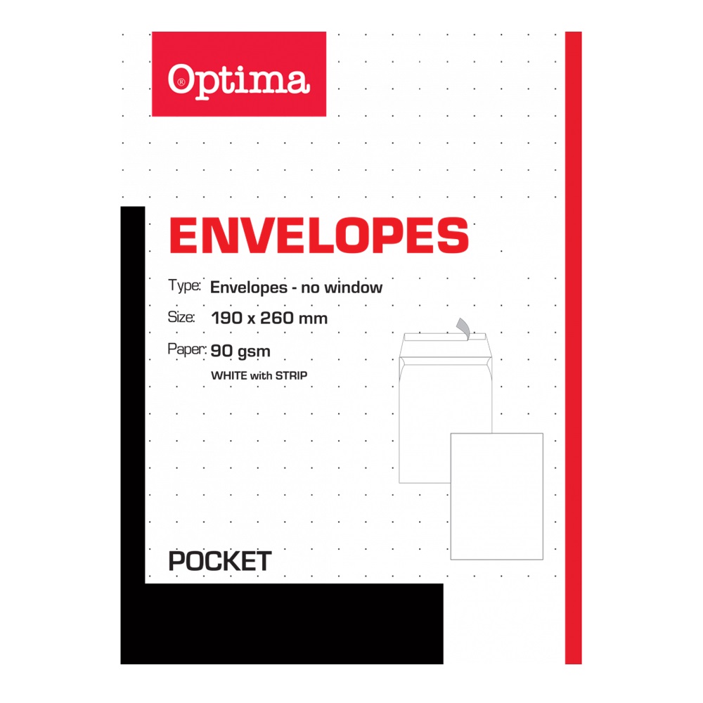 OPTIMA koverte 19×26 bez prozora 500 kom.