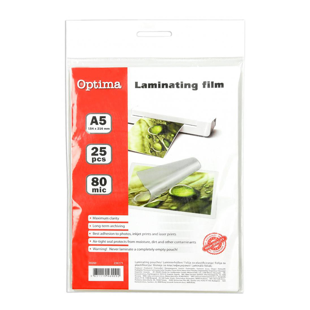 OPTIMA folija za plastificiranje A5 80MY