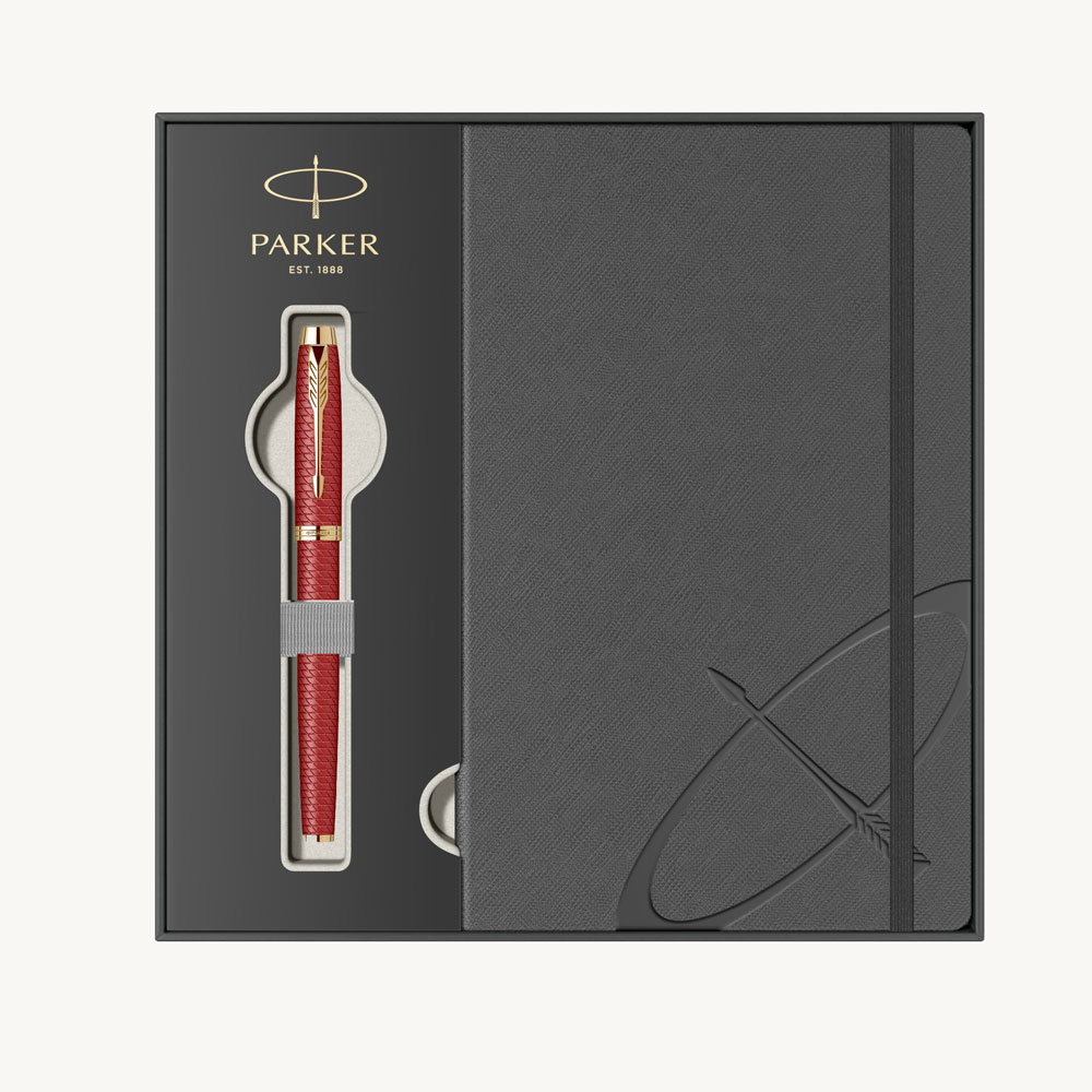 Parker poklon SET Royal IM Premium Red GT Roler + Notes