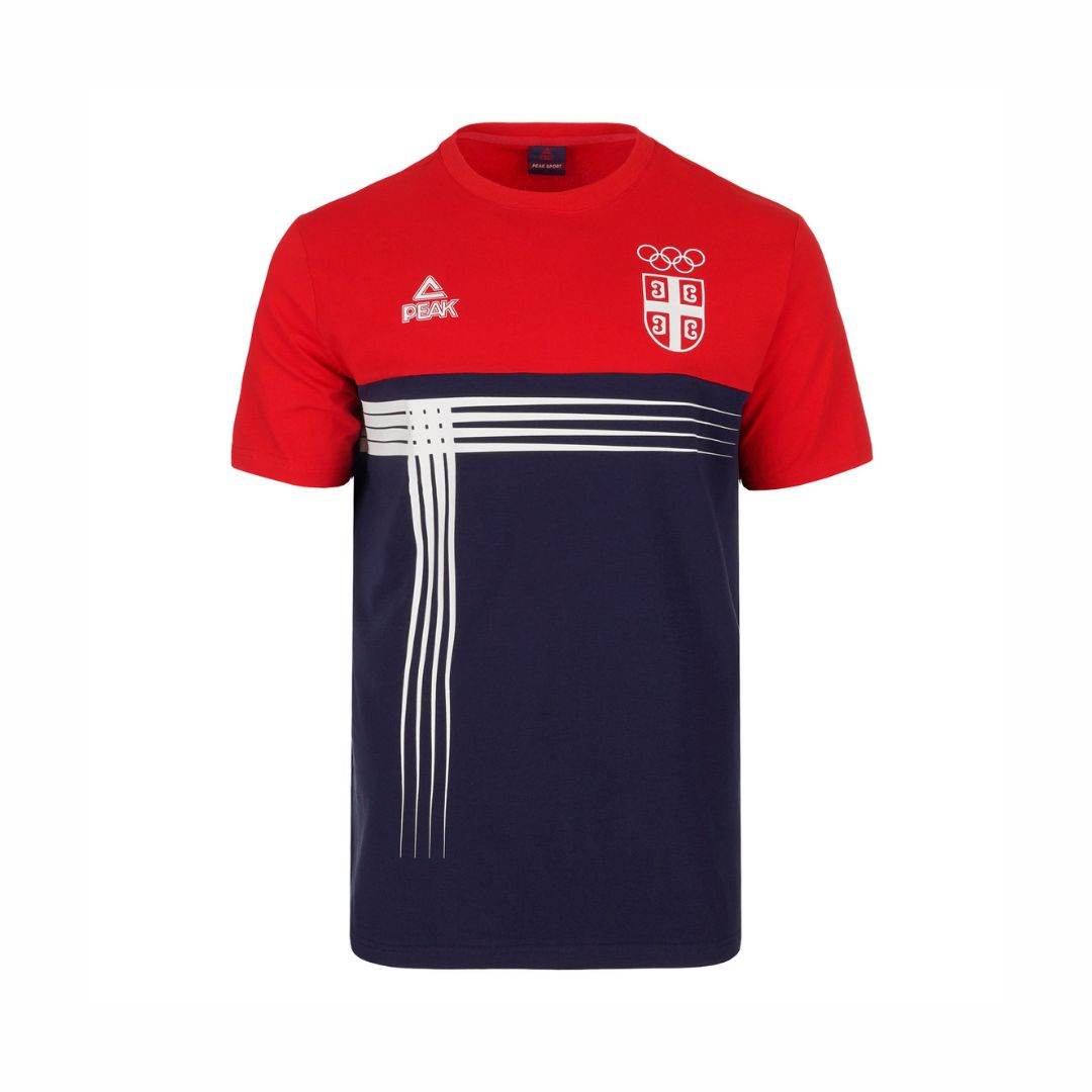 PEAK muška olimpijska majica 93201 pariz 2024 navy red teget crvena serbia